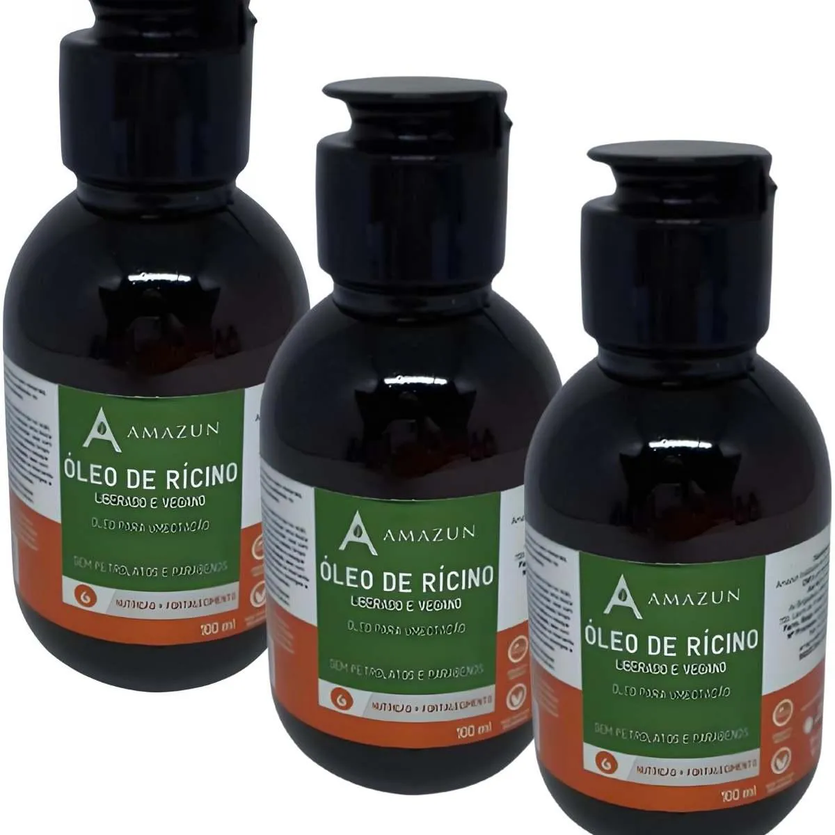 KIT 03 ÓLEO DE RíCINO PARA CRESCIMENTO DO CABELO 1000ML