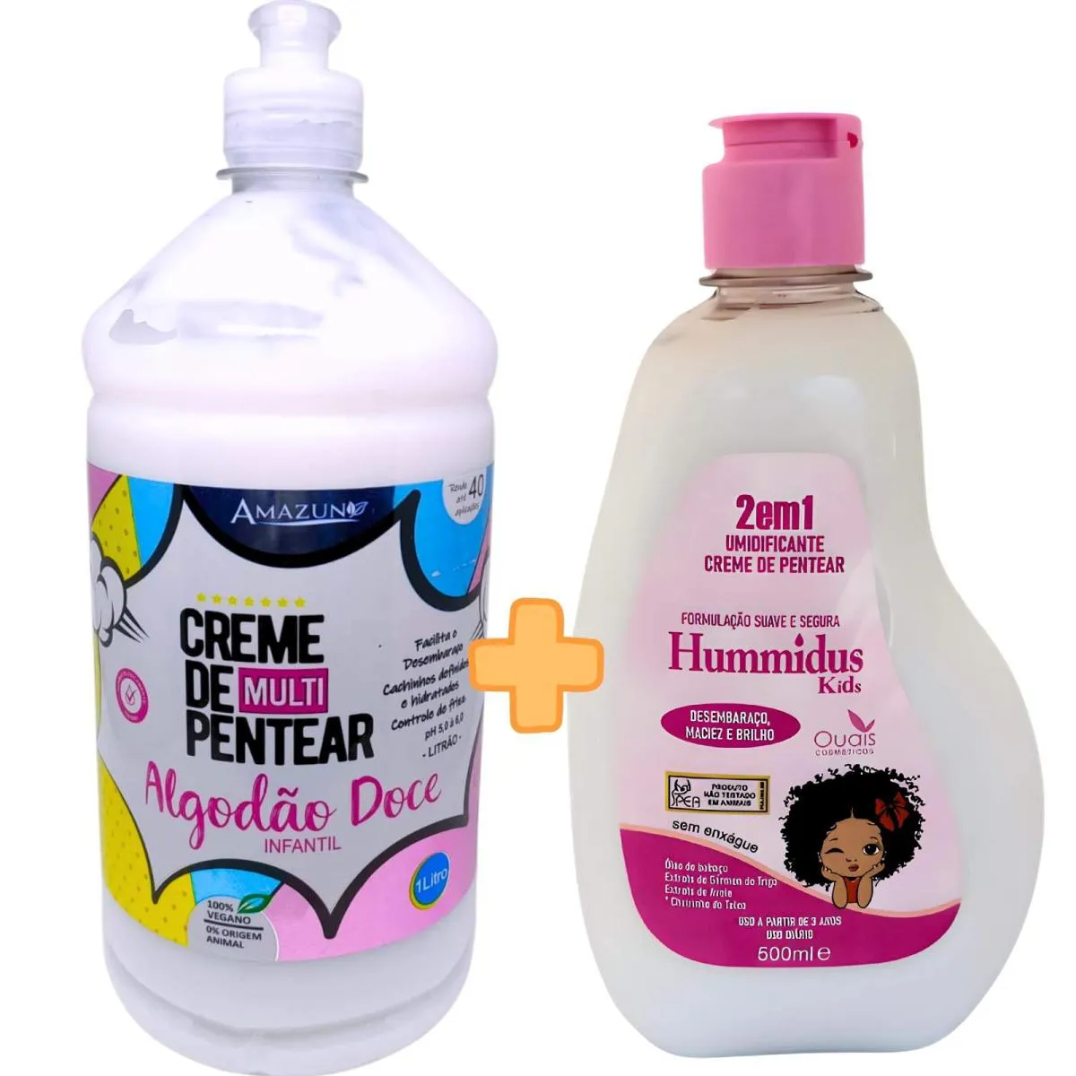 KIT CREME PARA PENTEAR KIDS  ALGODãO DOCE 1KG-UMIDIFICANTE