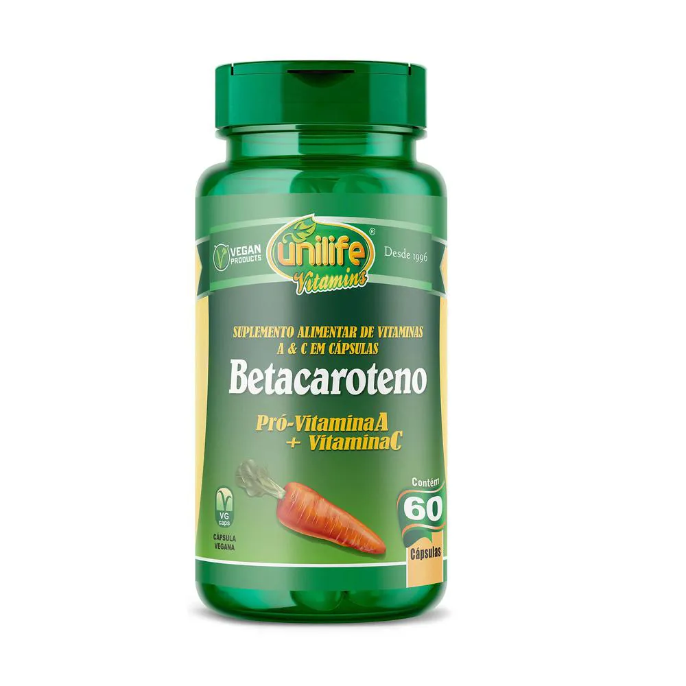 BETACAROTENO VITAMINA A E C 60 CAPS 500MG - UNILIFE