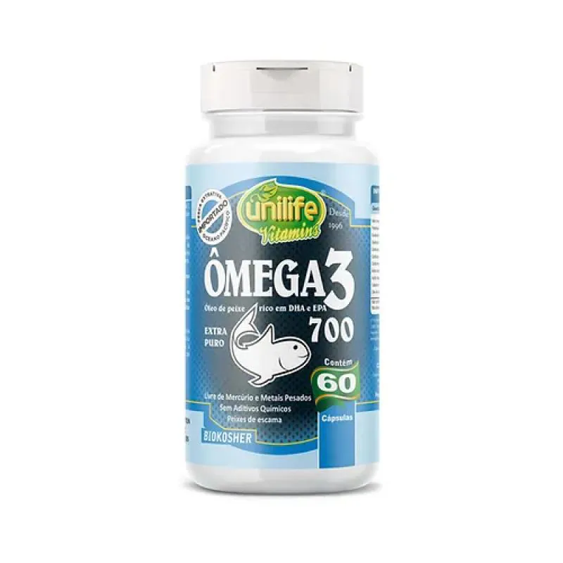 OMEGA 3 OLEO DE PEIXE EXTRA PURO 60 CAPS 700MG - UNILIFE