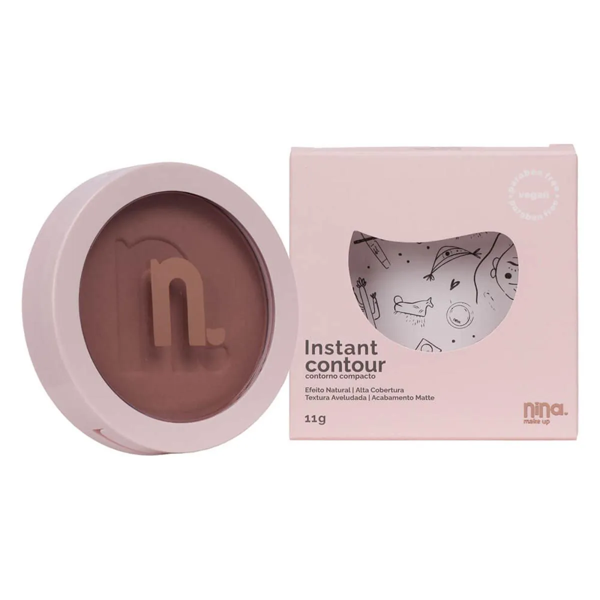 CONTORNO COMPACTO INSTANT - NINA MAKEUP Honey
