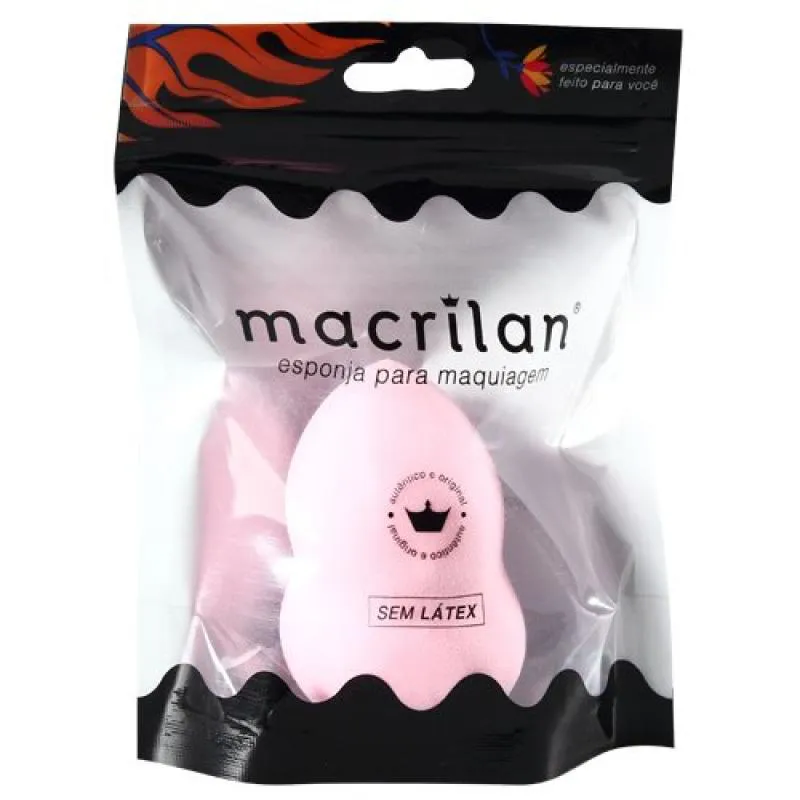 ESPONJA GOTA PARA MAQUIAGEM ROSA CLARO EP08 - MACRILAN