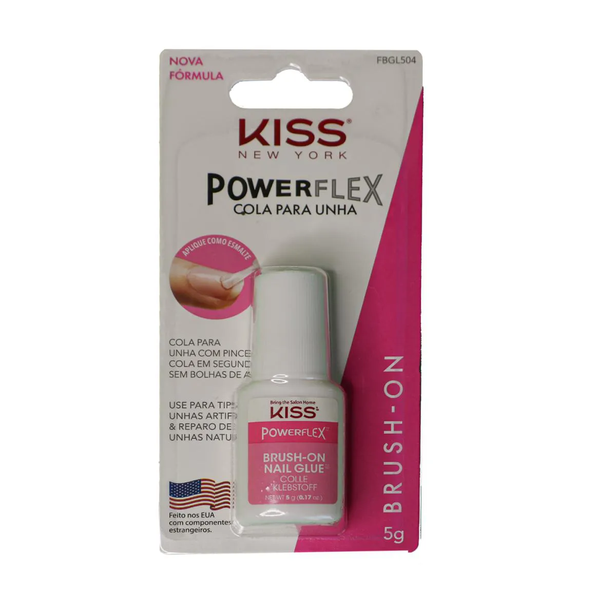 COLA DE UNHAS POSTIçAS KISS NEW YORK BRUSH-ON
