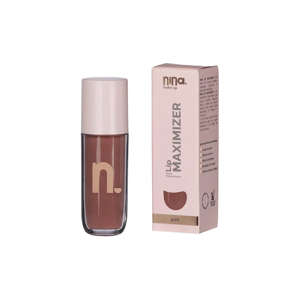 GLOSS LABIAL LIP MAXIMIZER - NINA MAKEUP Nude