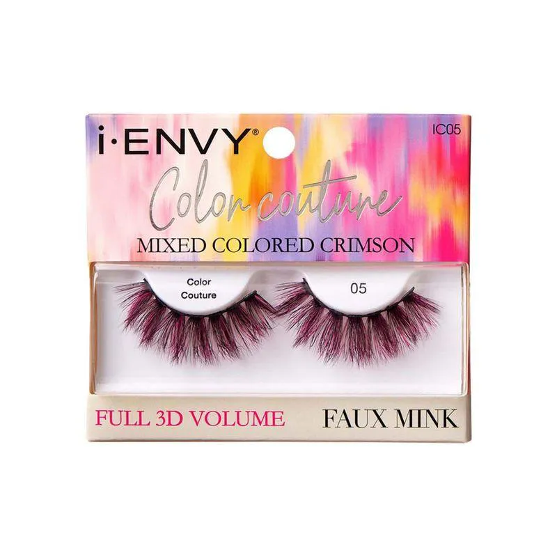 CíLIOS POSTIçOS COLOR COUTURE FAUX MINK CRIMSON - KISS NEW YORK