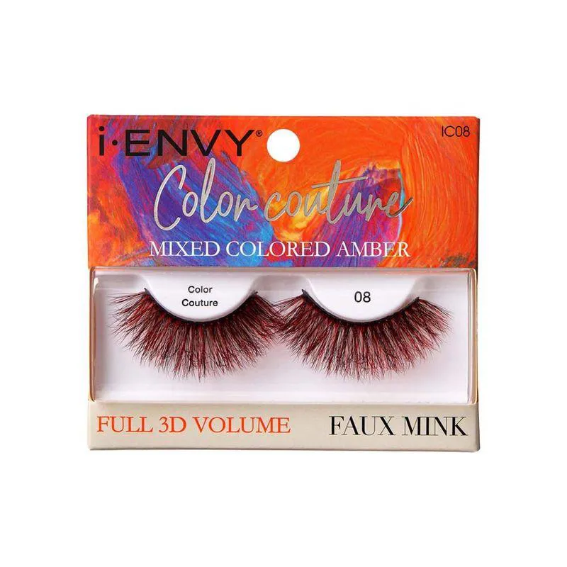 CíLIOS POSTIçOS COLOR COUTURE FAUX MINK AMBAR - KISS NEW YORK