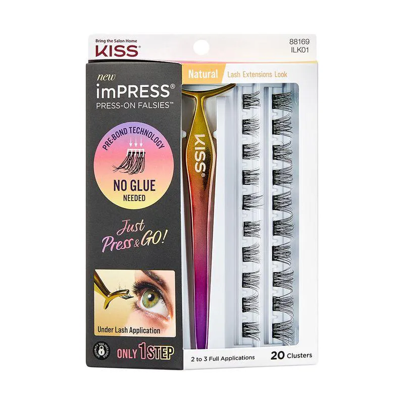 CíLIOS POSTIçOS AUTOCOLANTES IMPRESS FALSIES NATURAL - KISS NEW YORK