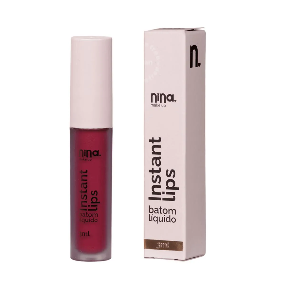 BATOM LíQUIDO INSTANT LIPS - NINA MAKEUP Infinito
