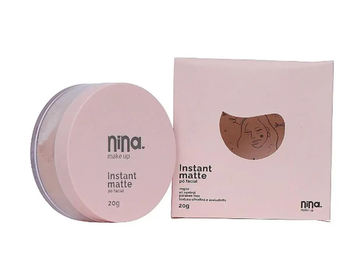 Pó SOLTO FACIAL PROVA D´ ÁGUA INSTANT HYALURONIC-NINA MAKEUP 1