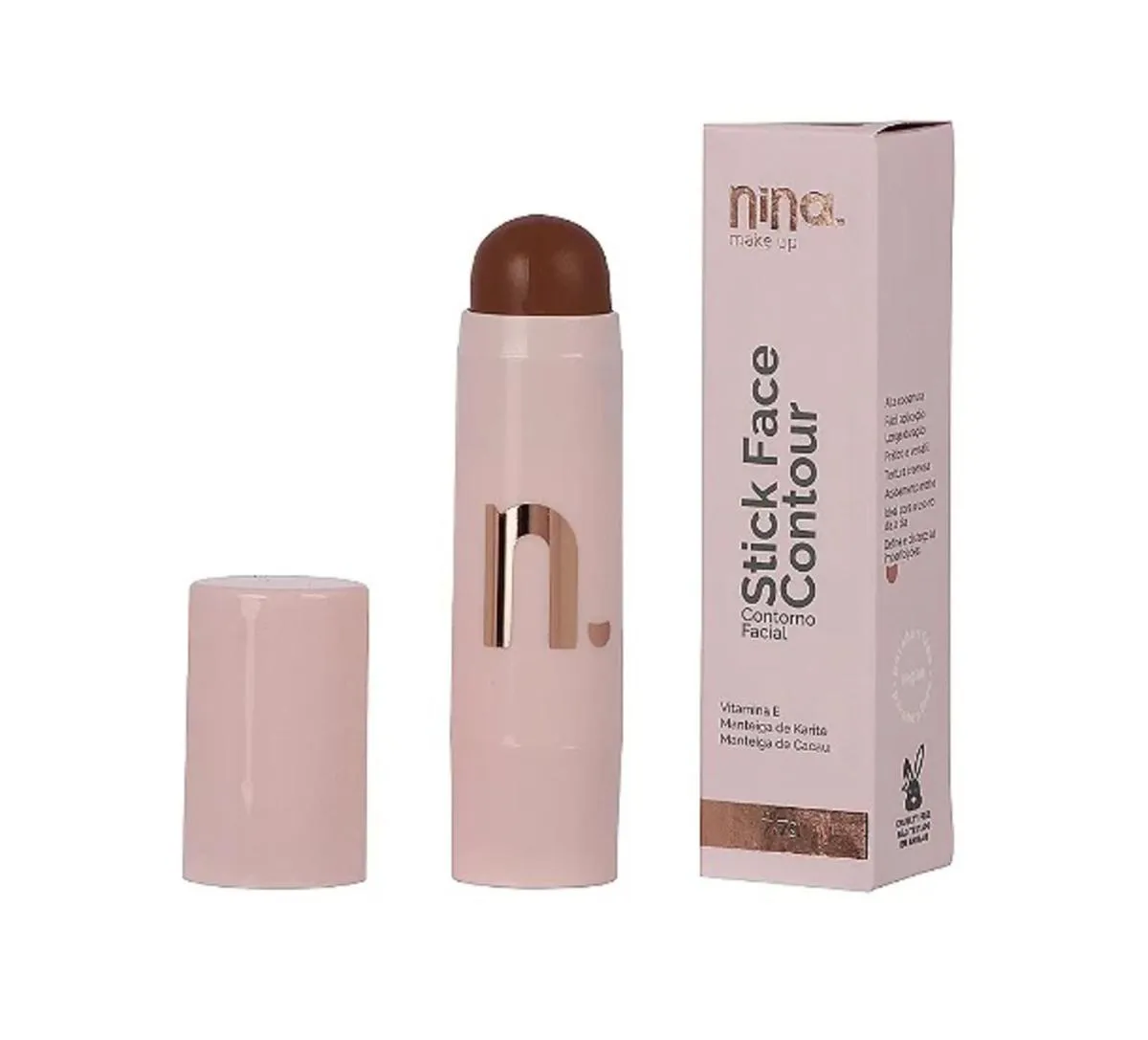 CONTORNO EM BASTãO STICK FACE CONTOUR - NINA MAKEUP Medium 2