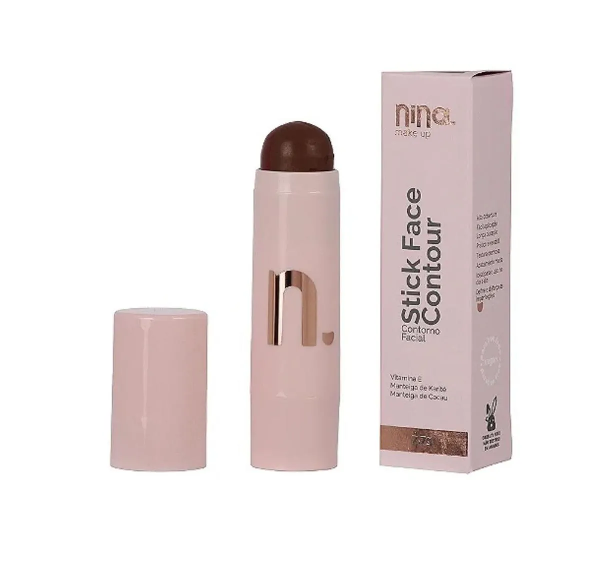 CONTORNO EM BASTãO STICK FACE CONTOUR - NINA MAKEUP Strong 3