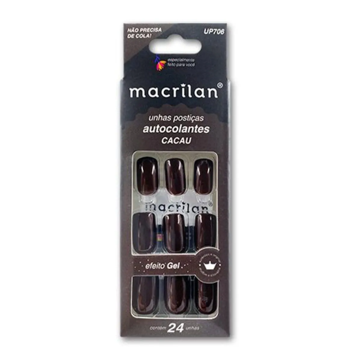 UNHAS POSTIçAS AUTOCOLANTES MéDIA CACAU - MACRILAN