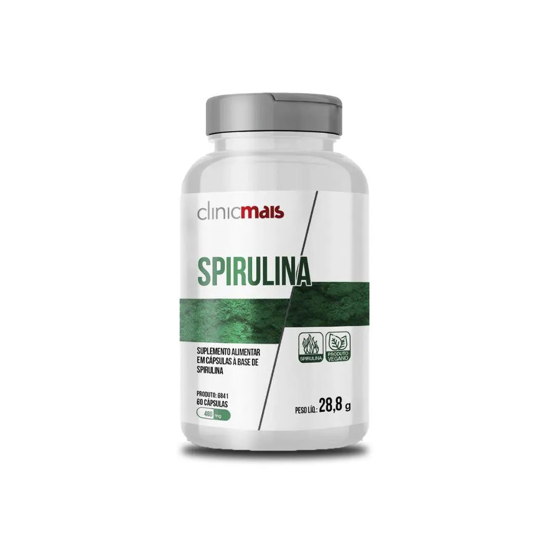 SPIRULINA VEGANA 60 CáPSULAS CLINICMAIS Incolor SEM Sabor