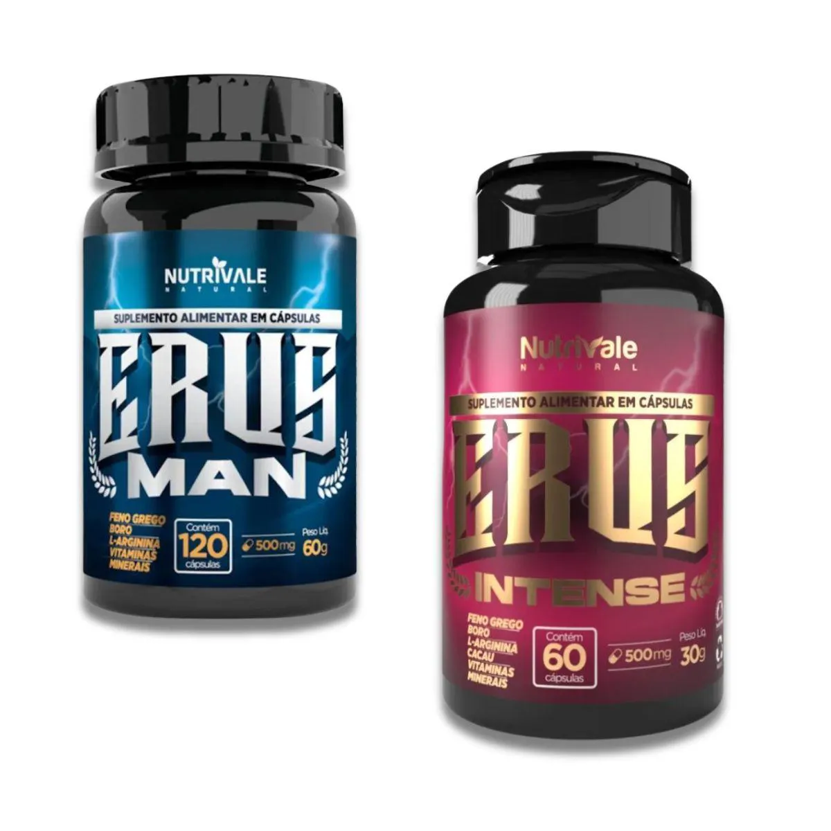 KIT ERUS MAN E INTENSE SUPLEMENTO NUTRIVALE HOMEM E MULHER SEM Sabor