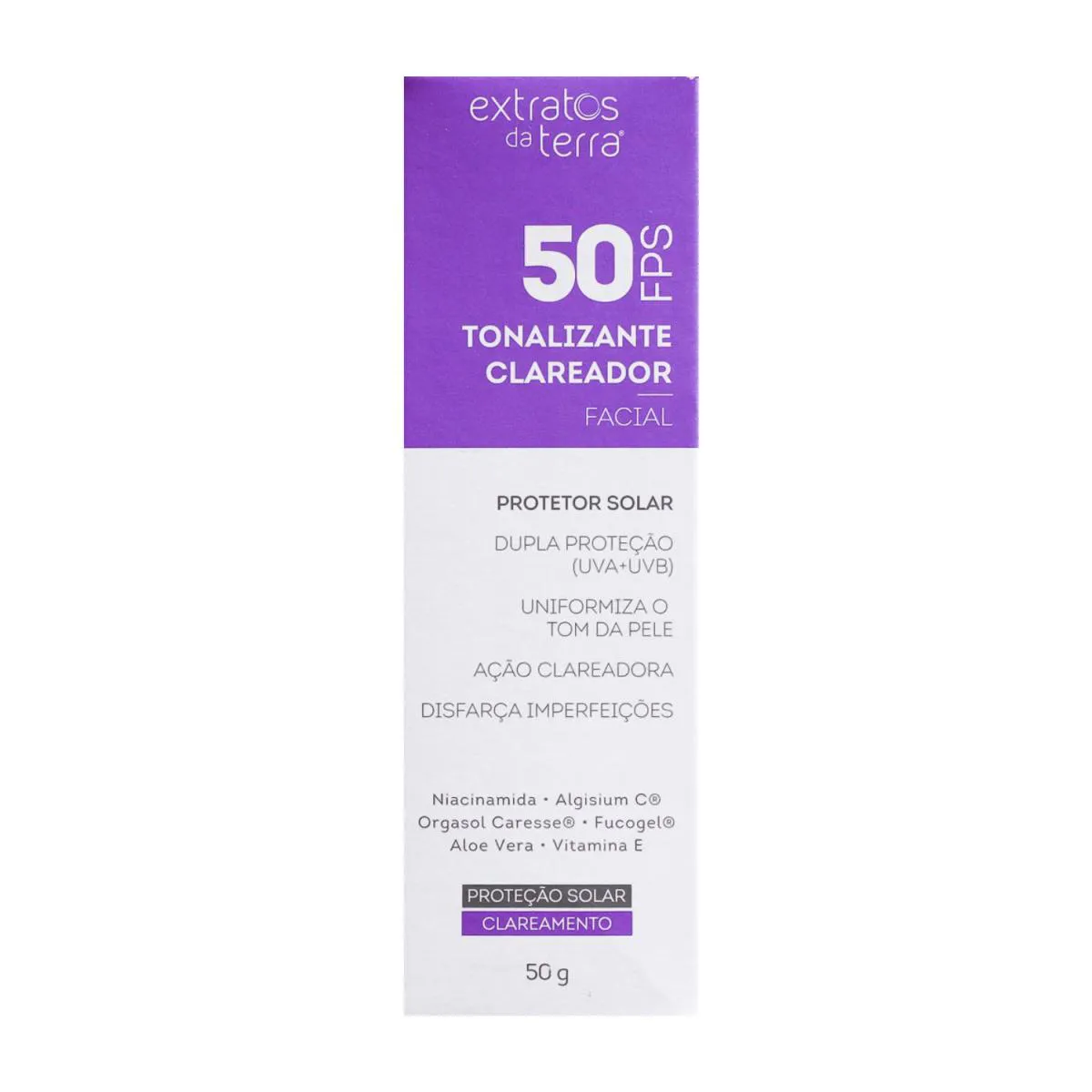 EXTRATOS DA TERRA CLAREADOR TONALIZANTE COM FPS 50 50G
