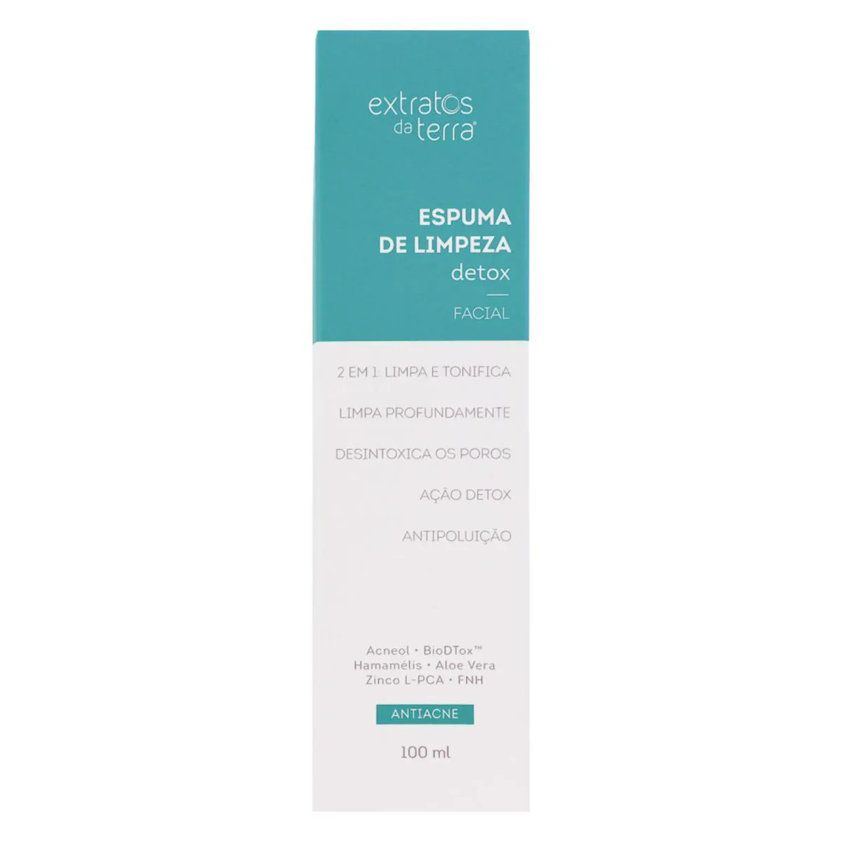 EXTRATOS DA TERRA ESPUMA DE LIMPEZA DETOX 100ML