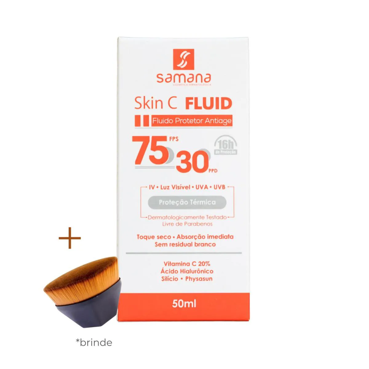 SAMANA C FLUID FILTRO SOLAR FPS75 VITAMINA C + PINCEL BRINDE