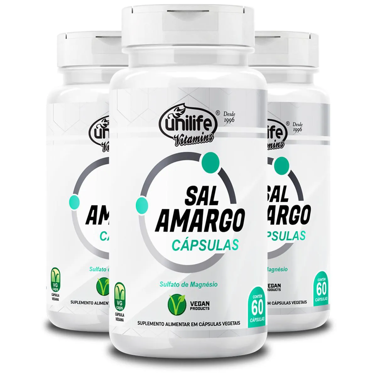 KIT 3 SAL AMARGO UNILIFE 60 CáPSULAS 850MG