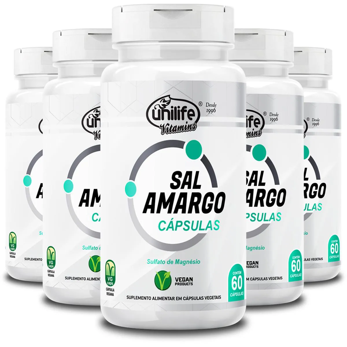 KIT 5 SAL AMARGO UNILIFE 60 CáPSULAS 850MG