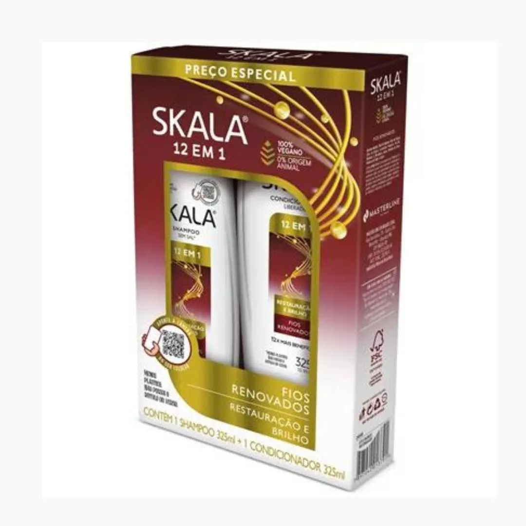 KIT SHAMPOO E CONDICIONADOR SKALA 12 EM 1 - 325ML