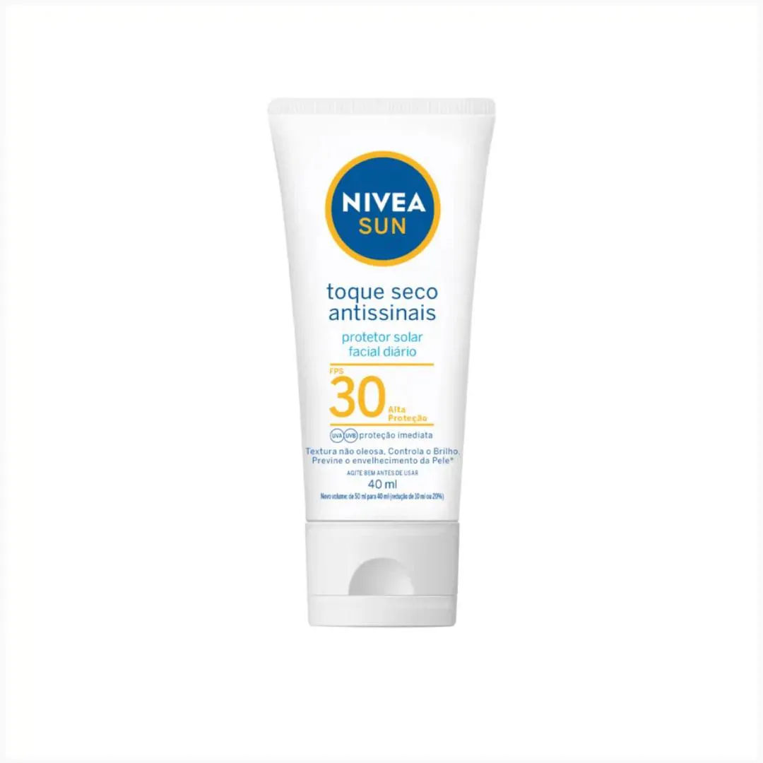 PROTETOR SOLAR FACIAL NIVEA SUN TOQUE SECO ANTISSINAIS FPS30 40ML