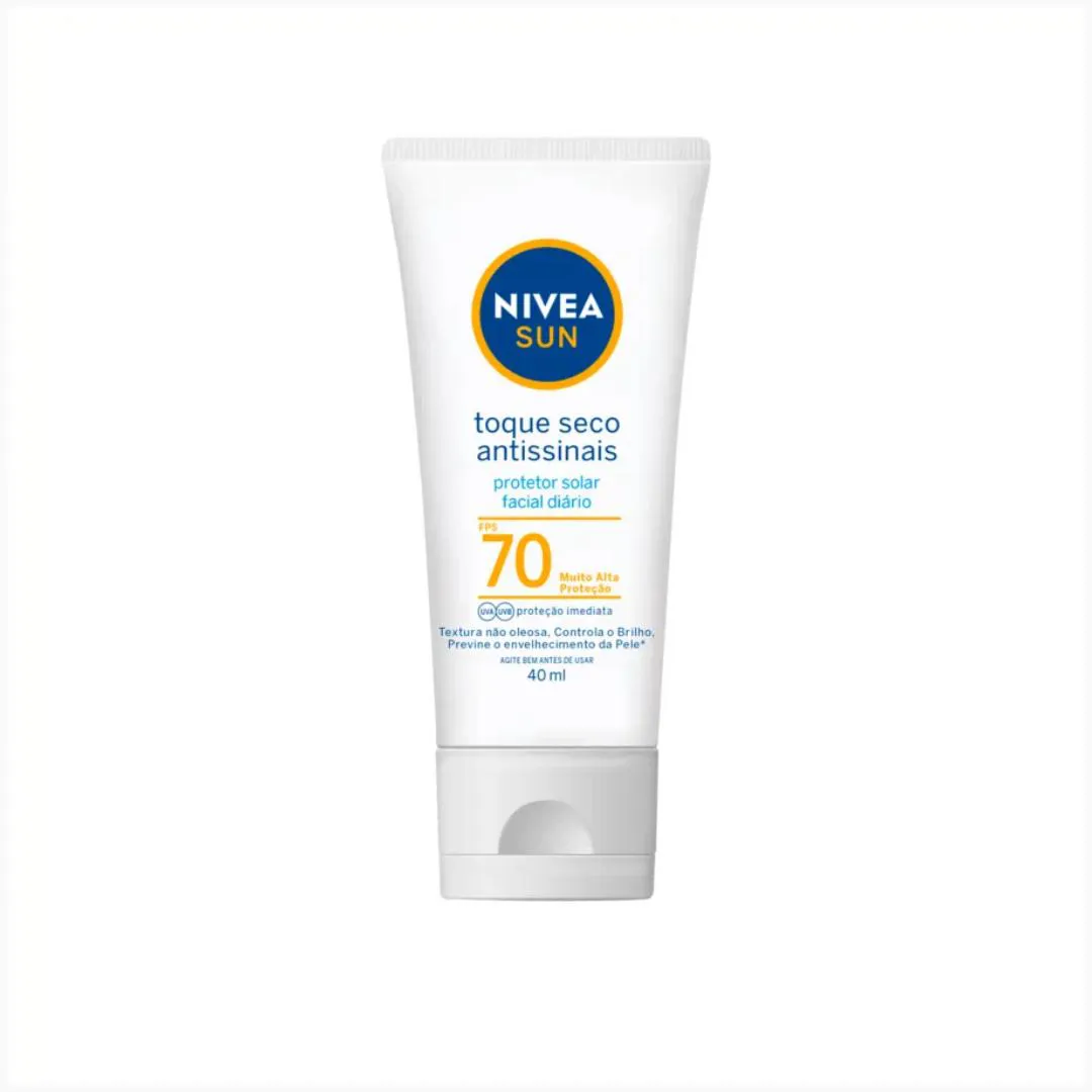 PROTETOR SOLAR FACIAL NIVEA SUN TOQUE SECO ANTISSINAIS FPS70 40ML