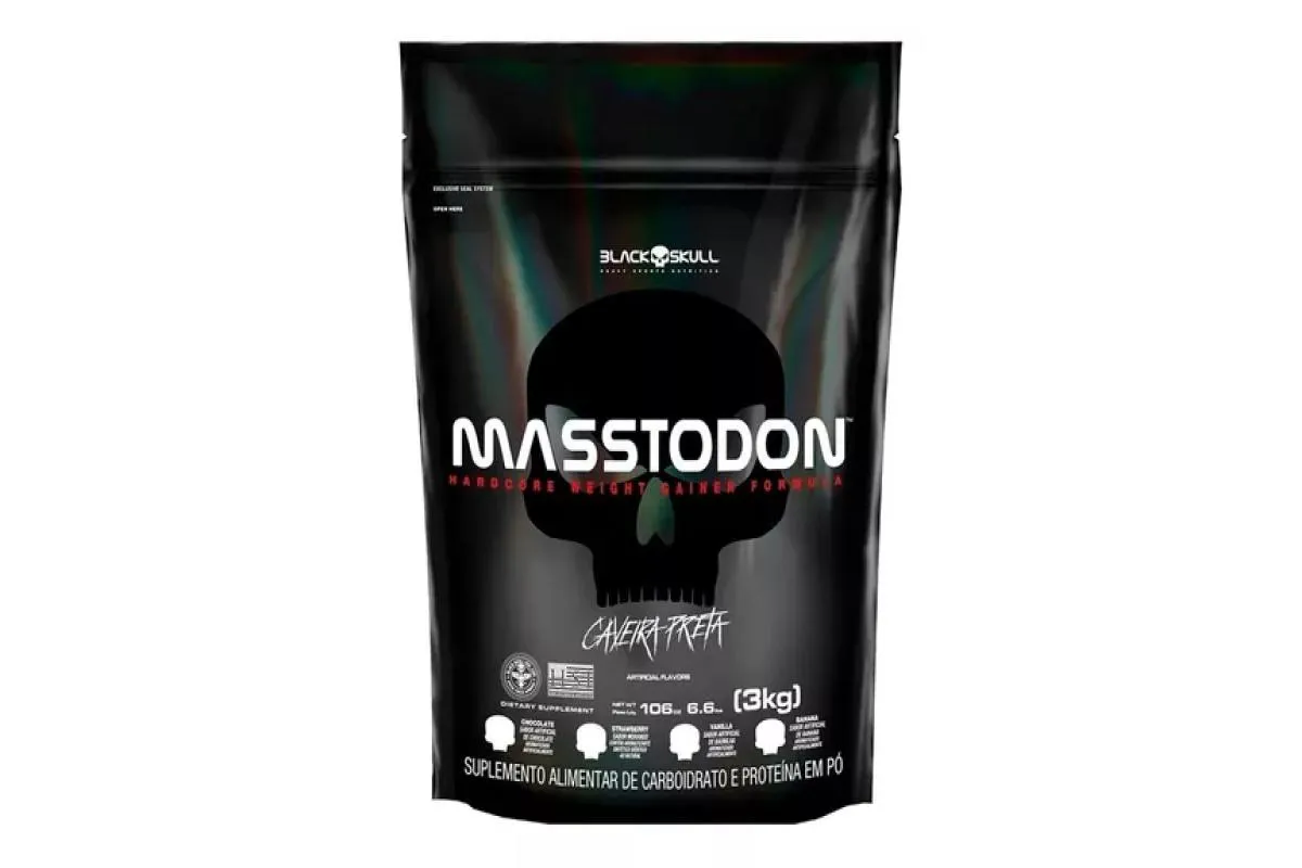 HIPERCALóRICO MASSTODON MASSA 3KG SABOR BANANA - BLACK SKULL