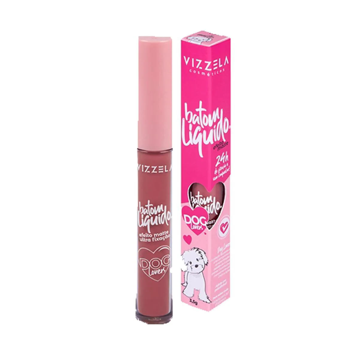 BATOM LíQUIDO MATTE DOG LOVERS - COR 16 MALTêS - VIZZELA