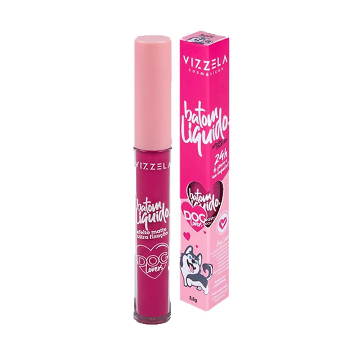 BATOM LíQUIDO MATTE DOG LOVERS - COR 15 HUSKY - VIZZELA