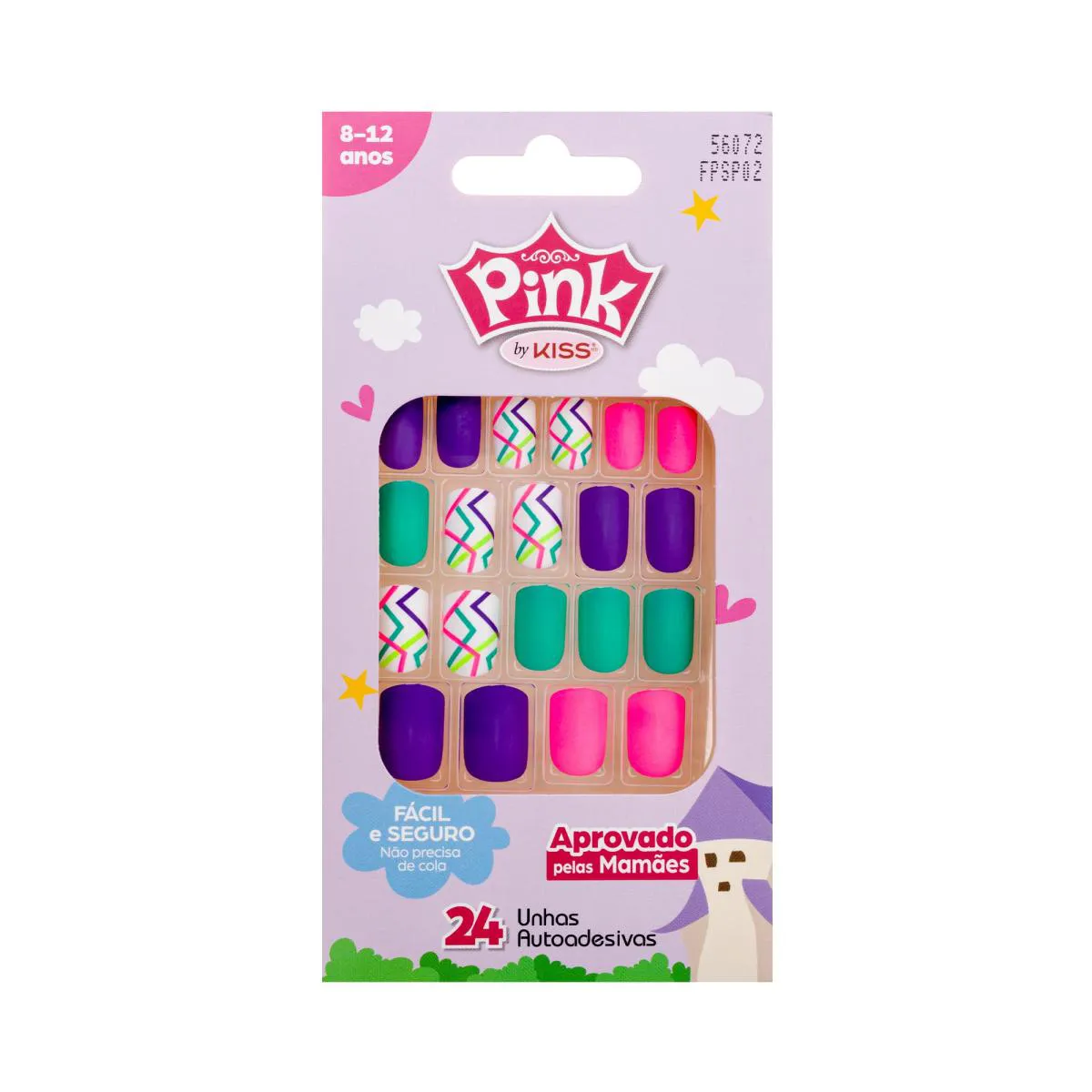 UNHAS KISS NEW YORK PINK INFANTIL POP PRINCESS