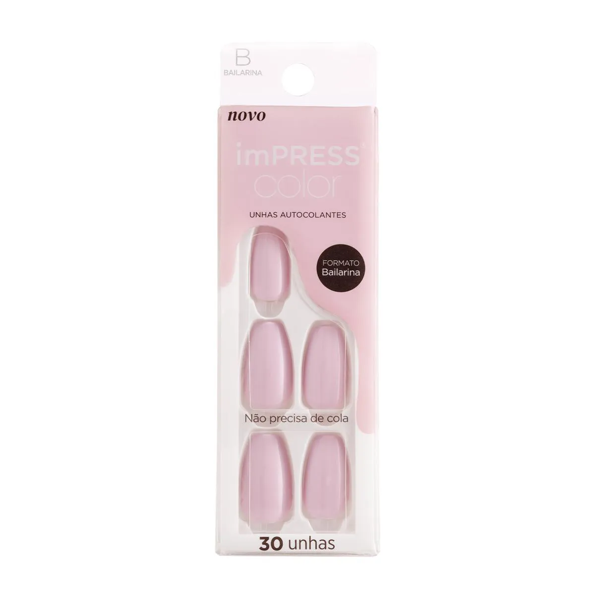 UNHAS POSTIçAS COLOR BAILARINA FRENCH LAVENDER IMPRESS - KISS NEW YORK