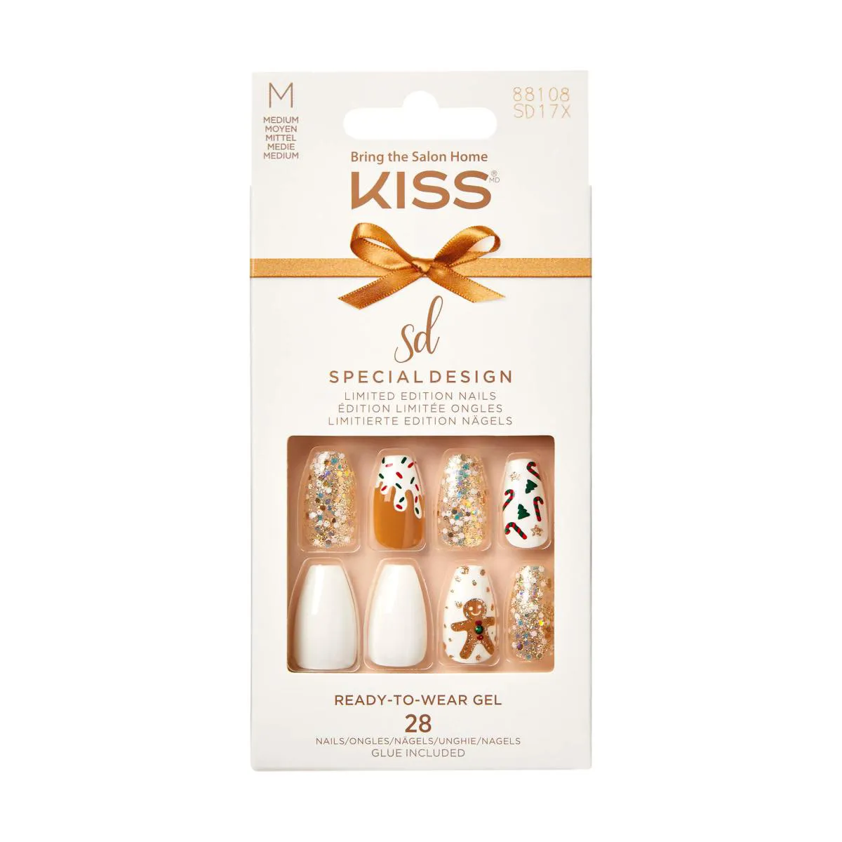 UNHAS POSTIçAS DECORADAS NATALINAS MéDIA HOLLY JOLLY - KISS NEW YORK