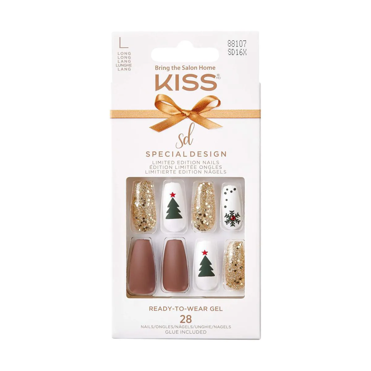 UNHAS POSTIçAS DECORADAS NATALINAS LONGA NORTH POLE - KISS NEW YORK