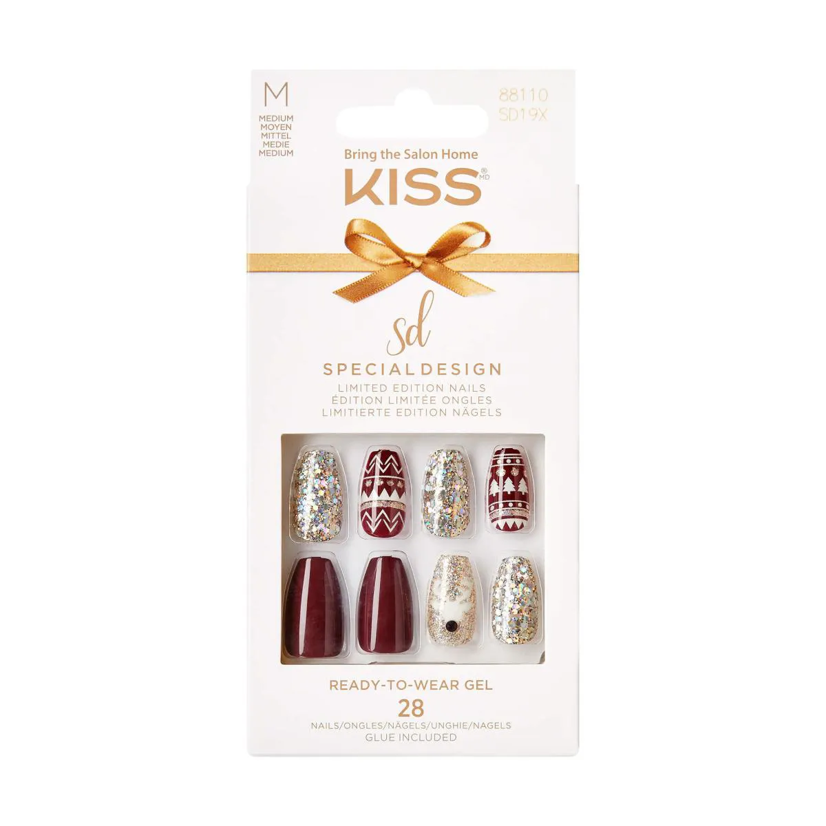 UNHAS POSTIçAS DECORADAS NATALINAS MéDIA DON´T CRY SNOWMAN - KISS NEW YORK