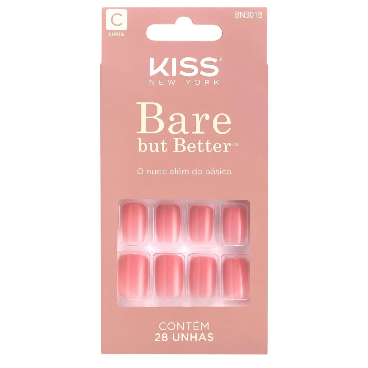 UNHAS POSTIçAS BARE BUT BETTER NUDE - KISS NEW YORK SO Natural
