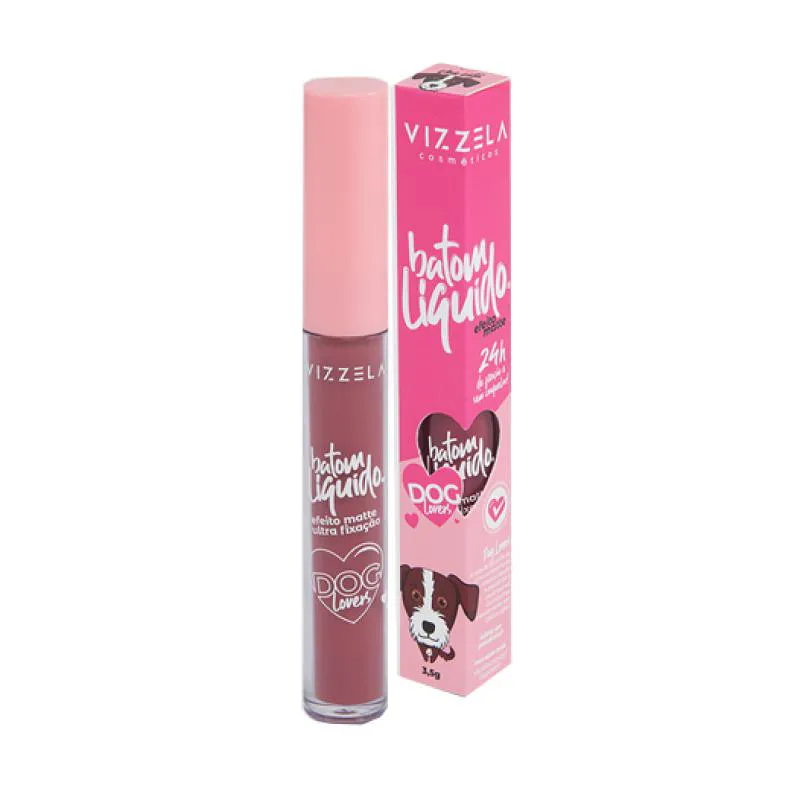 BATOM LíQUIDO MATTE DOG LOVERS - COR 04 VIRA LATA - VIZZELA