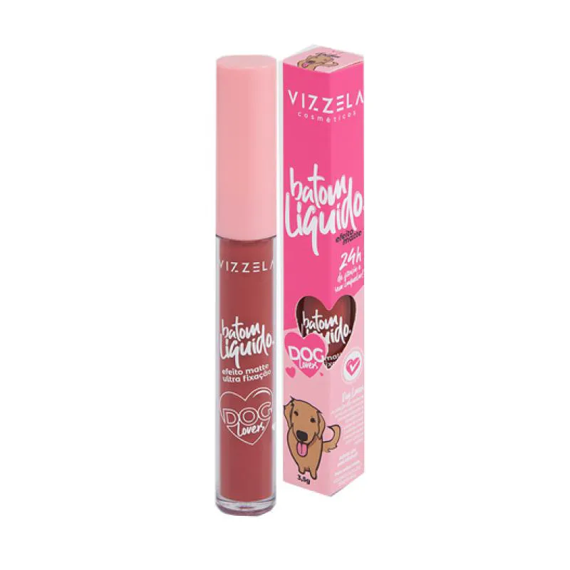 BATOM LíQUIDO MATTE DOG LOVERS - COR 06 GOLDEN - VIZZELA