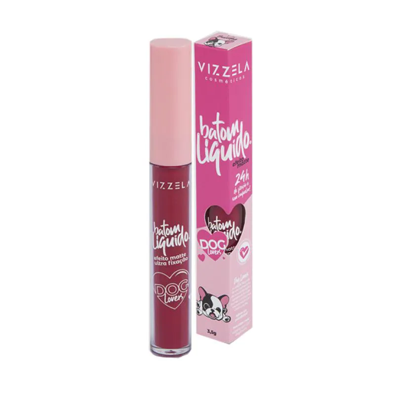 BATOM LíQUIDO MATTE DOG LOVERS - COR 09 BULLDOG - VIZZELA