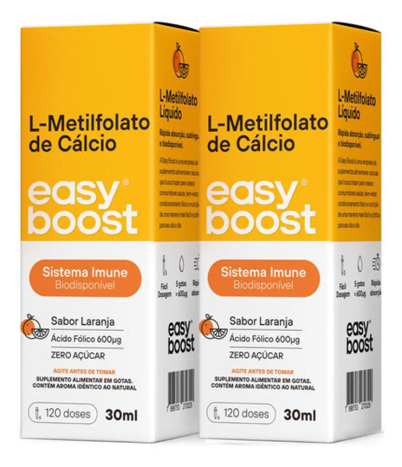L-metilfolato De Cálcio Easy Boost Vitamina B9 Kit 2x 60ml