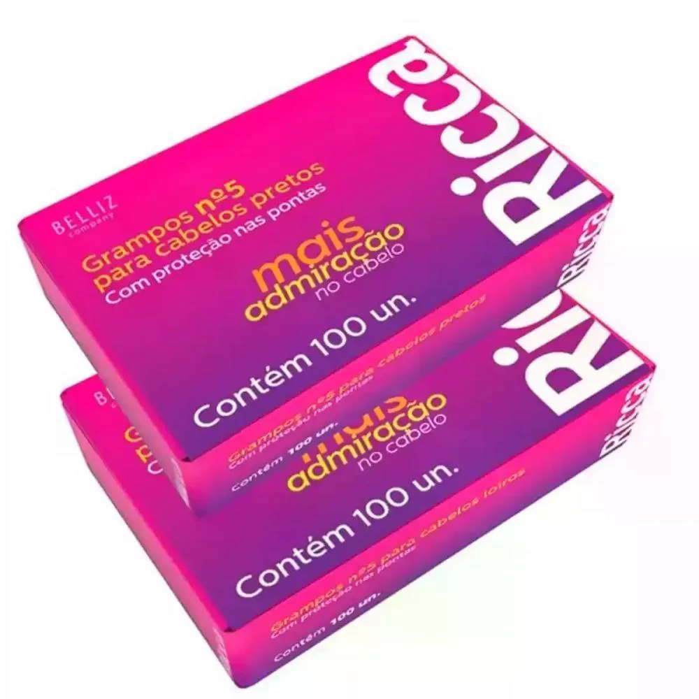 GRAMPO N°5 PARA CABELOS PRETOS 100 UNIDADES RICCA