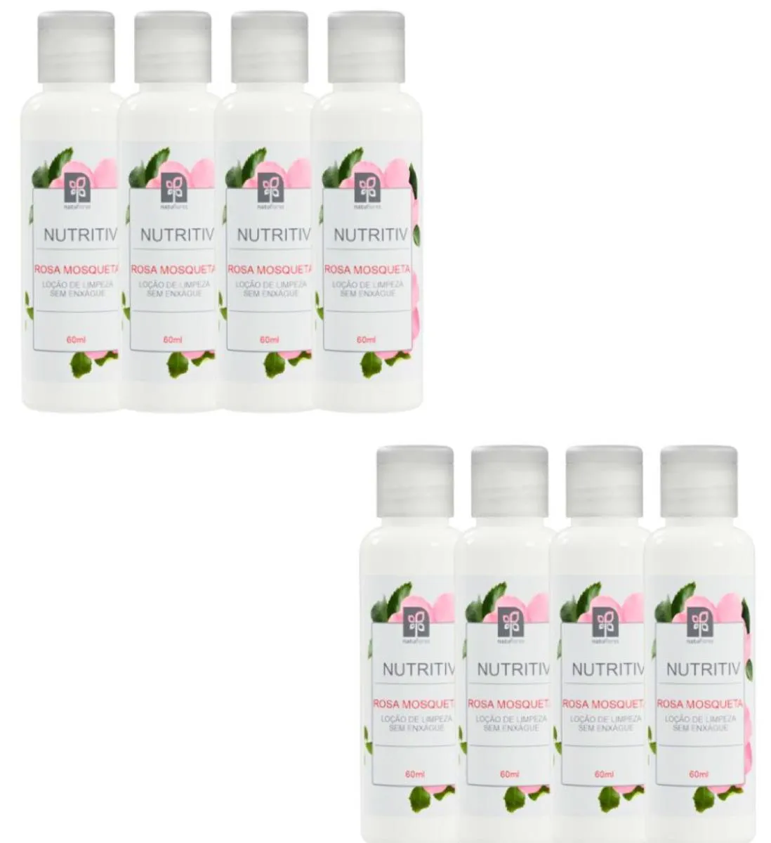 LOÇÃO DE LIMPEZA FACIAL ROSA MOSQUETA NUTRITIV 60ML NATUFLORES KIT 8UND