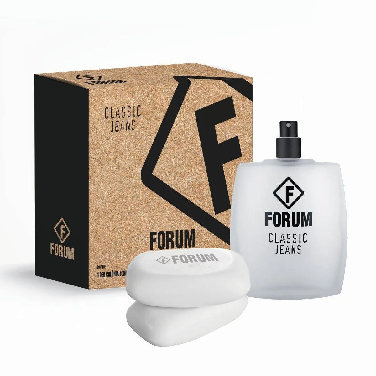 KIT FORUM CLASSIC JEANS ( PERFUME 100 ML + 2 SABONETES 80 GR CADA )