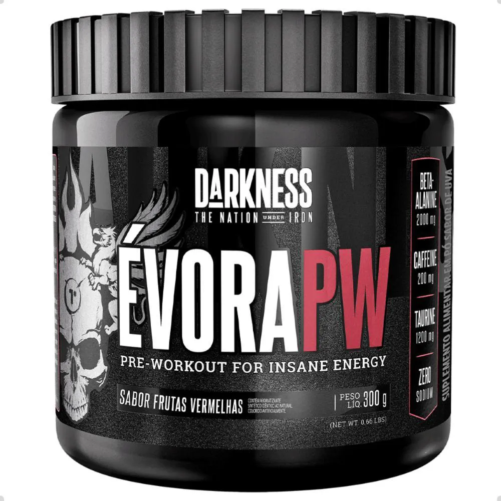 PRE WORKOUT EVORA PW INSANE ENERGY 300G DARKNESS Frutas Vermelhas