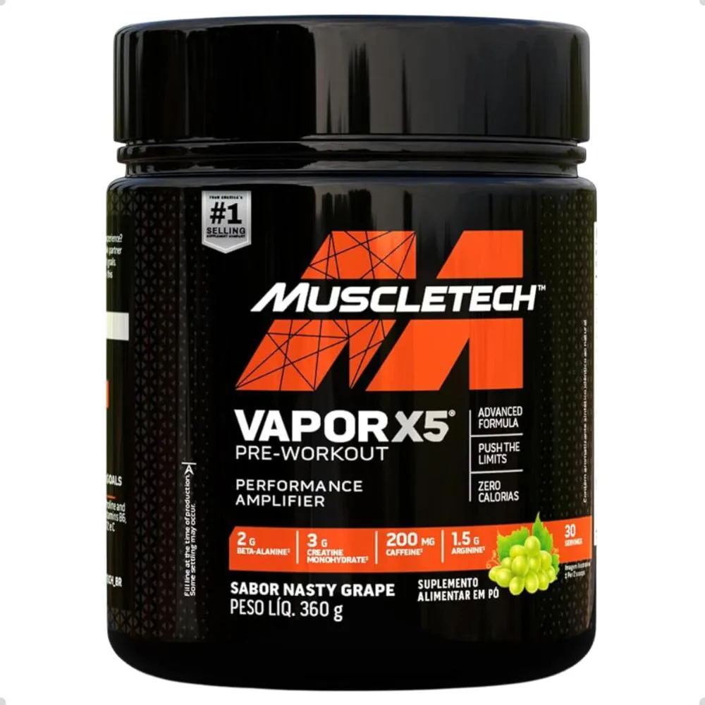 PRE WORKOUT VAPOR X5 PERFORMANCE AMPLIFIER 360G MUSCLETECH UVA Verde