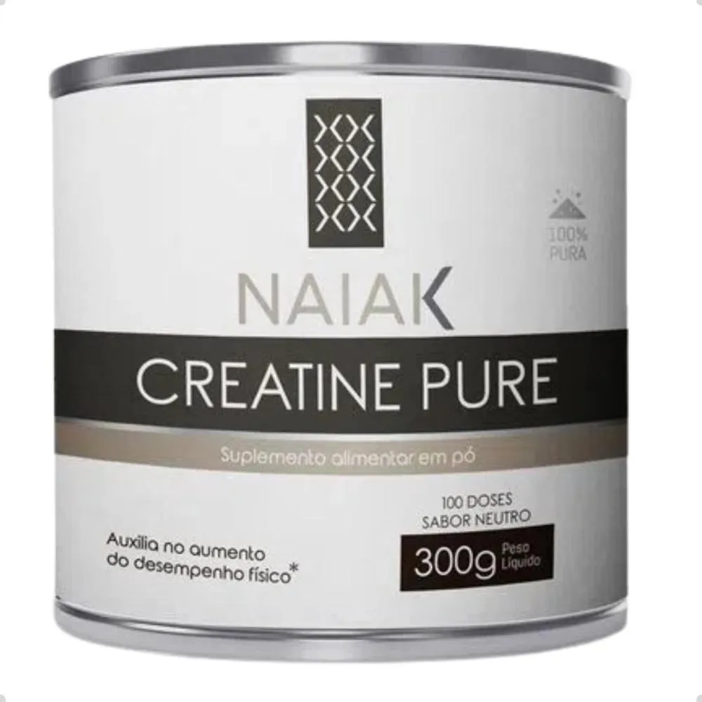 CREATINE PURE 100% MONOHIDRATADA 300G NAIAK Neutro