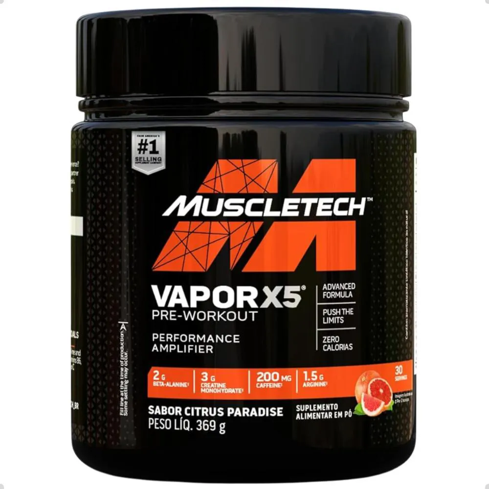 PRE WORKOUT VAPOR X5 PERFORMANCE AMPLIFIER 360G MUSCLETECH Frutas Citricas
