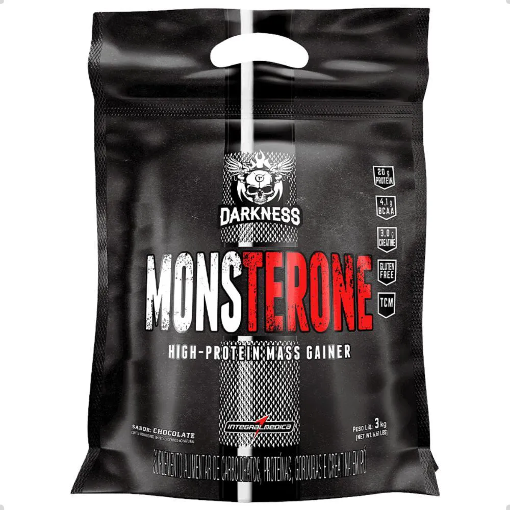 MONSTERONE MASS GAINER HIGH PROTEIN PREMIUM REFIL 3KG DARKNESS Chocolate