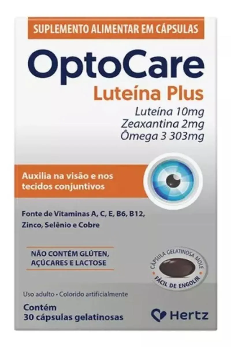 SUPLEMENTO OPTOCARE LUTEíNA PLUS VISãO ÔMEGA 3 ZINCO 30CPS