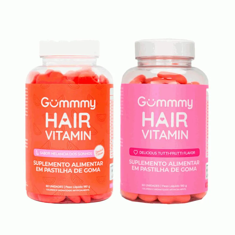 PROMOPACKS GUMMMY HAIR MELANCIA (60 GOMAS) + TUTTI FRUTTI (60 GOMAS) - PADRãO: ÚNICO