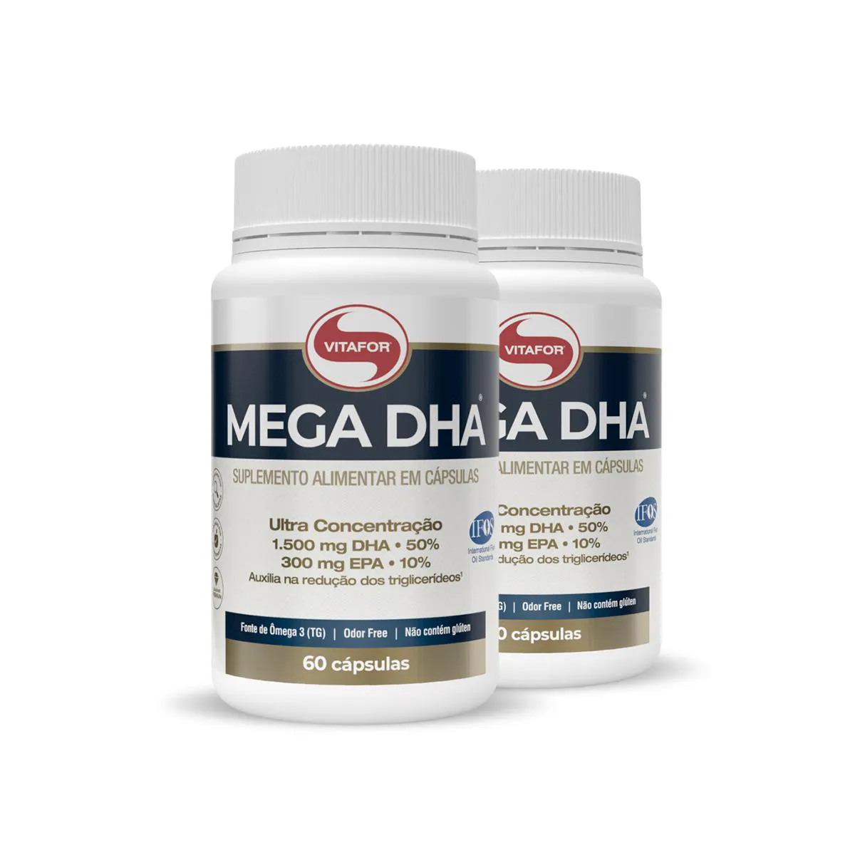 Kit 2 Mega DHA 1500mg Vitafor 60 Cápsulas